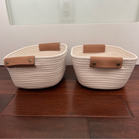 NEW threshold target cotton blend rope storage bins white small - Picture 1 of 6
